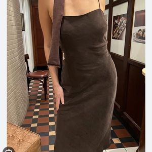 Djerf Avenue Dream Midi Dress- Mocha Brown
